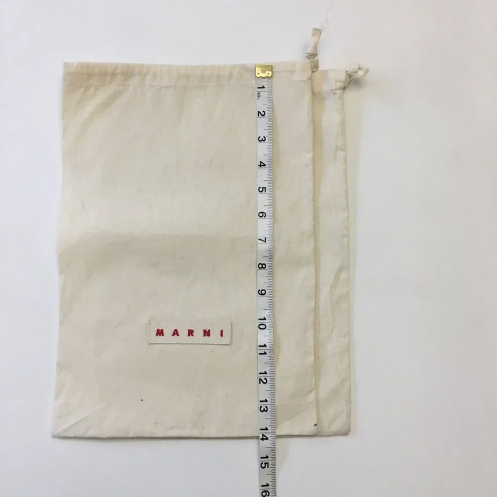 MARNI Dust Bag for Shoes A Pair Cotton Ivory Drawstring